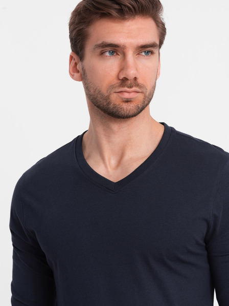 Ombre Clothing Temno modra moška osnovna majica Ombre Clothing