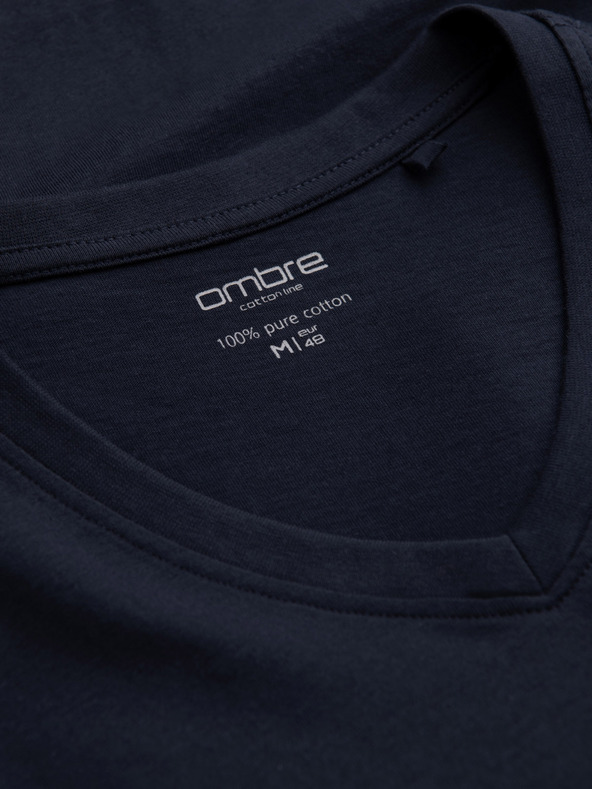 Ombre Clothing Temno modra moška osnovna majica Ombre Clothing