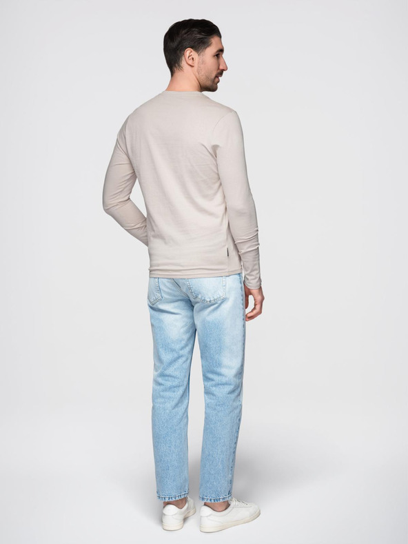 Ombre Clothing Bež moška osnovna majica Ombre Clothing