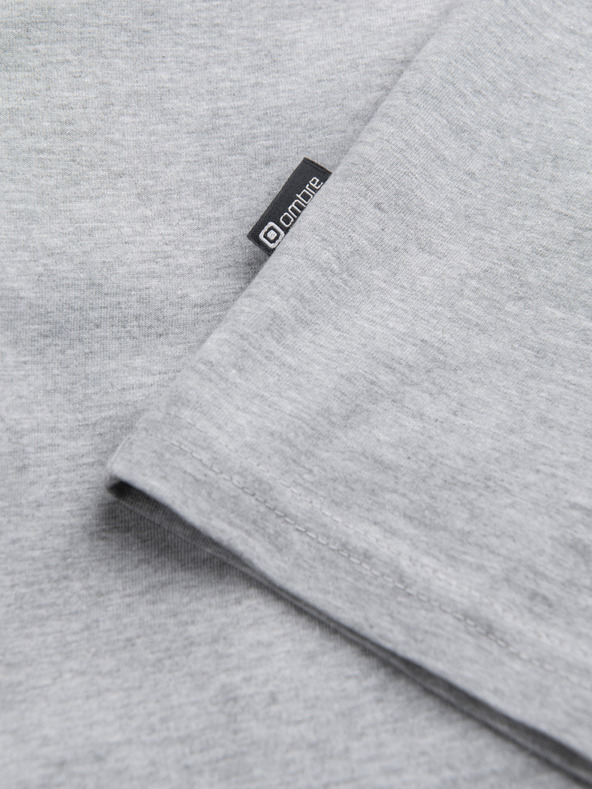 Ombre Clothing Svetlo siva moška osnovna majica Ombre Clothing