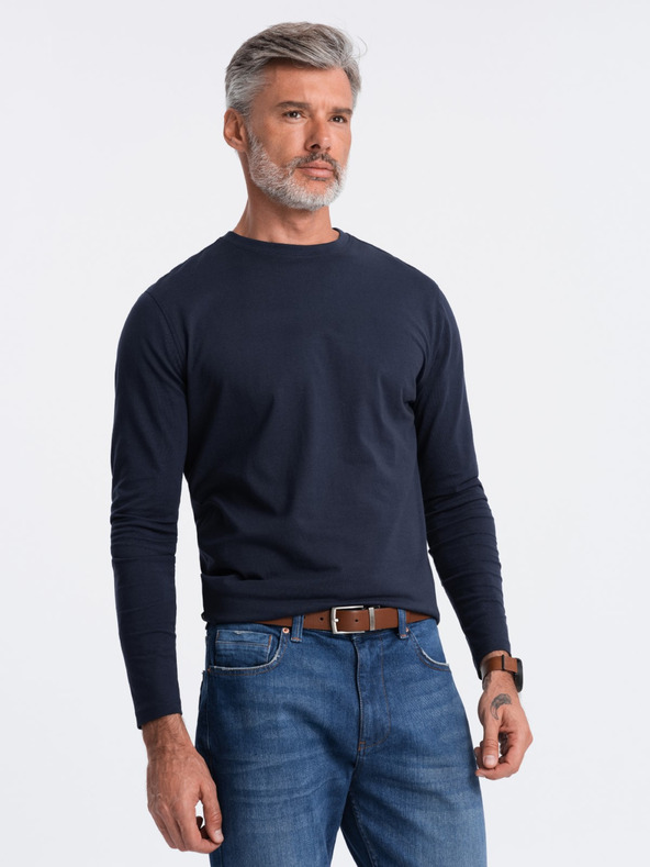 Ombre Clothing Temno modra moška osnovna majica Ombre Clothing