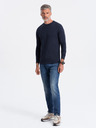 Ombre Clothing Temno modra moška osnovna majica Ombre Clothing