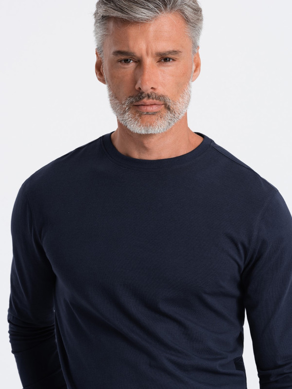 Ombre Clothing Temno modra moška osnovna majica Ombre Clothing