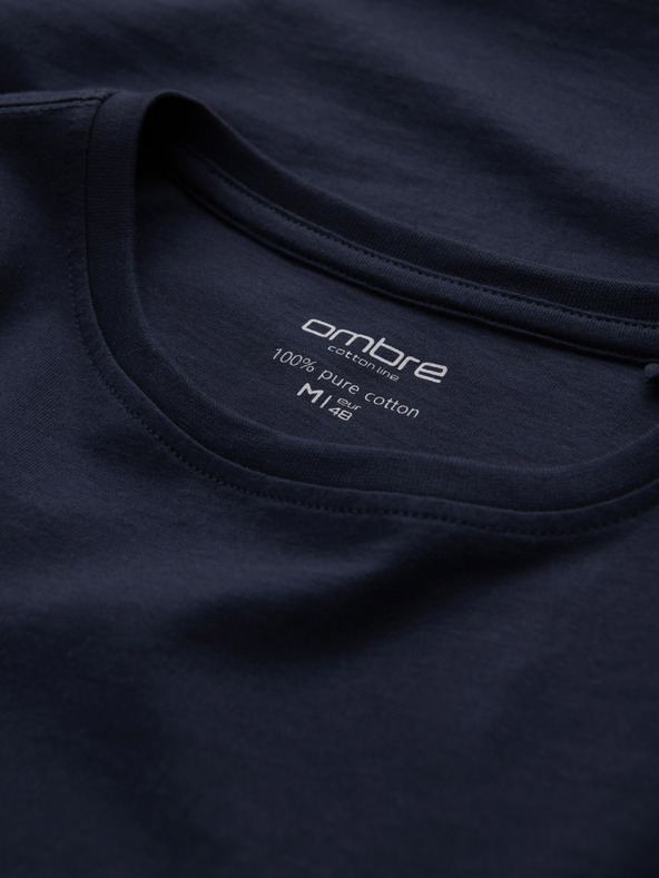 Ombre Clothing Temno modra moška osnovna majica Ombre Clothing
