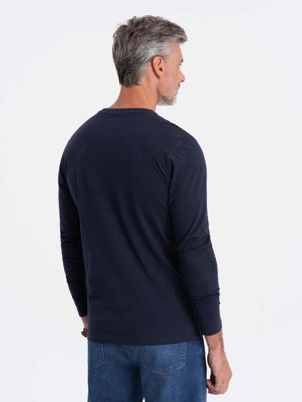 Ombre Clothing Temno modra moška osnovna majica Ombre Clothing