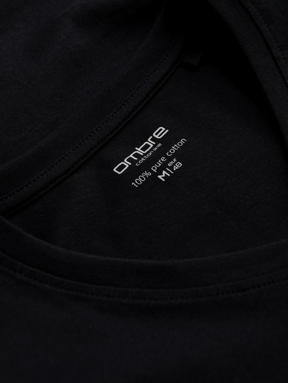 Ombre Clothing Črna moška osnovna majica Ombre Clothing