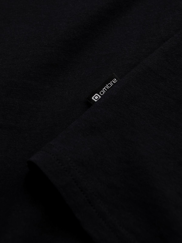 Ombre Clothing Črna moška osnovna majica Ombre Clothing