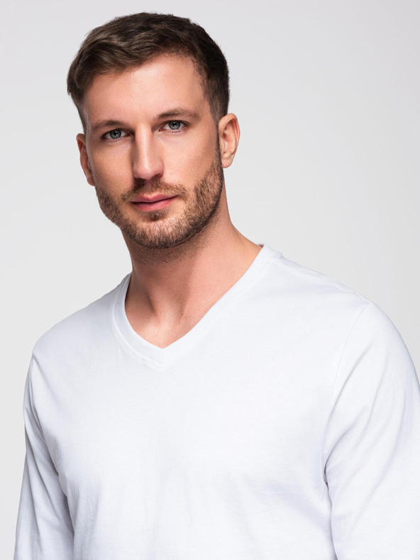 Ombre Clothing Bela moška osnovna majica Ombre oblačila