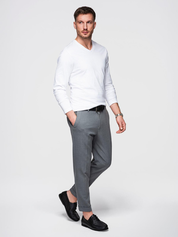 Ombre Clothing Bela moška osnovna majica Ombre oblačila