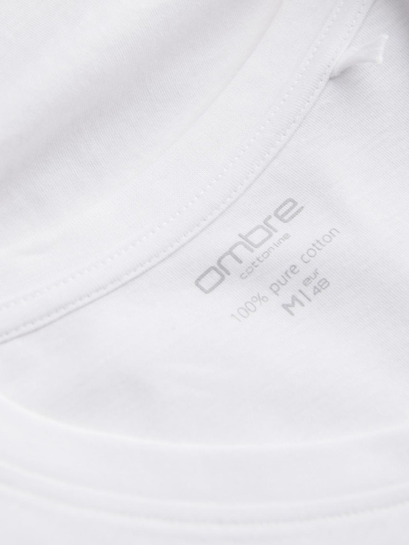Ombre Clothing Bela moška osnovna majica Ombre oblačila