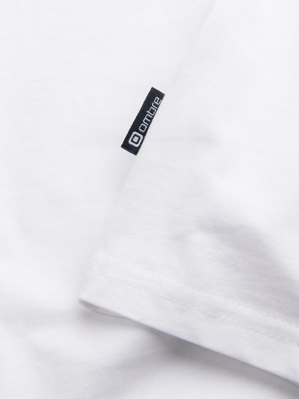 Ombre Clothing Bela moška osnovna majica Ombre oblačila