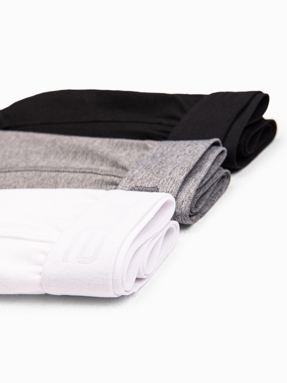 Ombre Clothing Komplet treh moških boksaric v sivi, beli in črni barvi Ombre Clothing