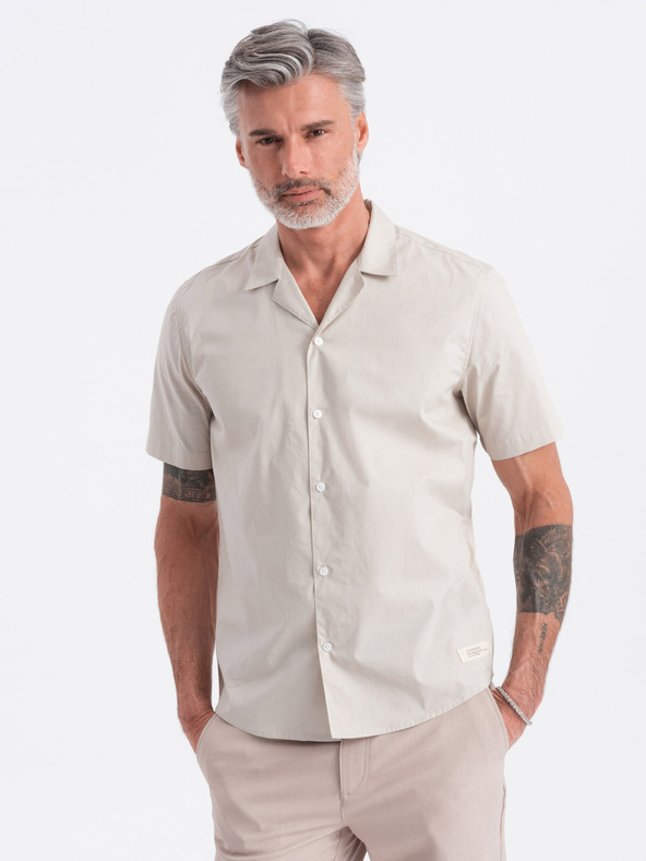 Ombre Clothing Kremasta moška majica s kratkimi rokavi Ombre oblačila