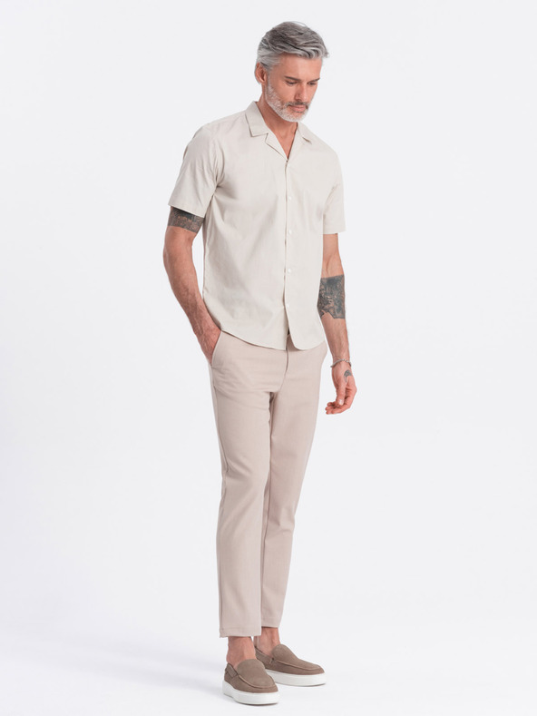 Ombre Clothing Kremasta moška majica s kratkimi rokavi Ombre oblačila