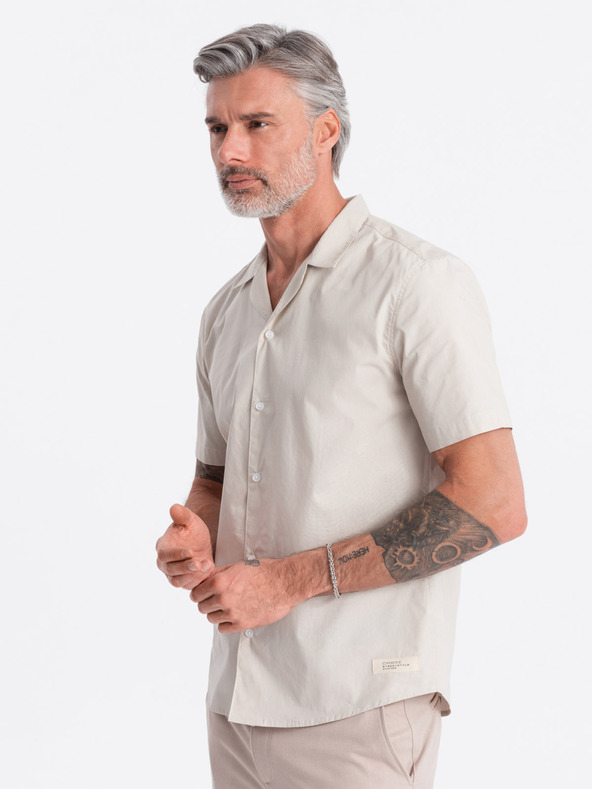 Ombre Clothing Kremasta moška majica s kratkimi rokavi Ombre oblačila