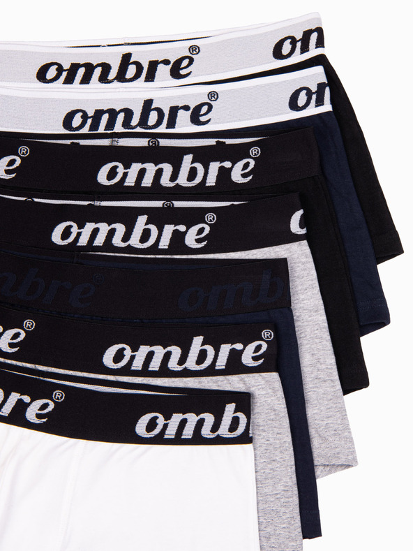 Ombre Clothing Komplet sedmih moških boksaric v sivi, temno modri, beli in črni barvi Ombre Clothing