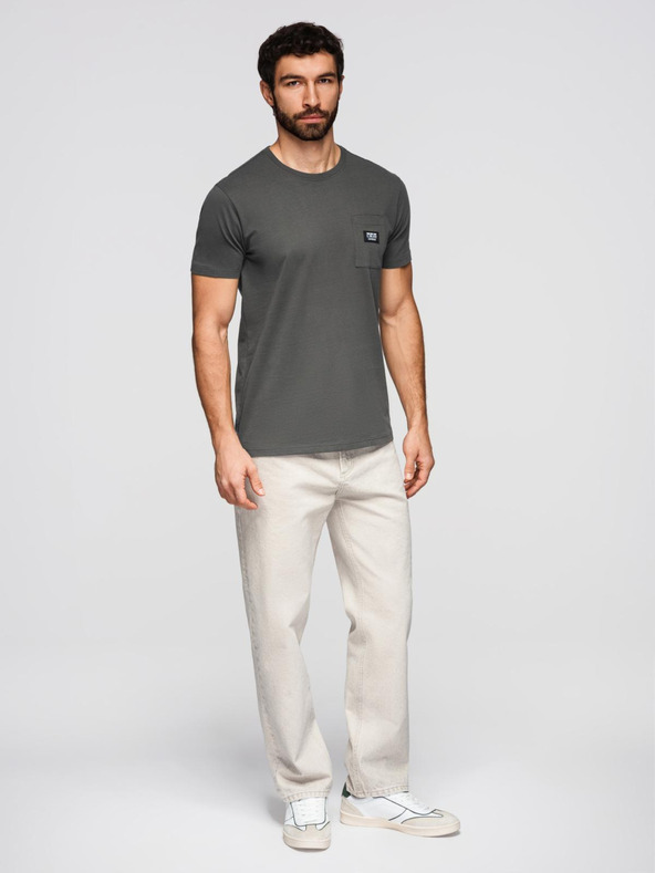 Ombre Clothing Ombre Clothing Moška majica za prosti čas z žepom Zelena