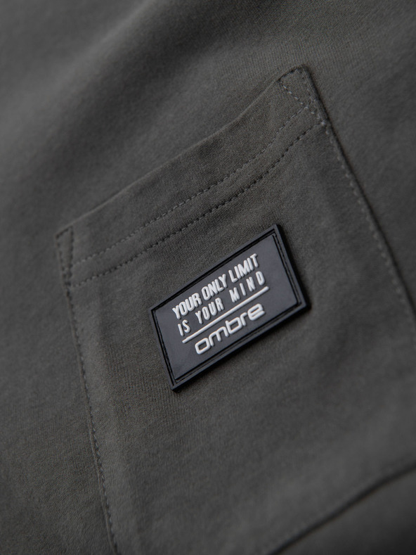 Ombre Clothing Ombre Clothing Moška majica za prosti čas z žepom Zelena