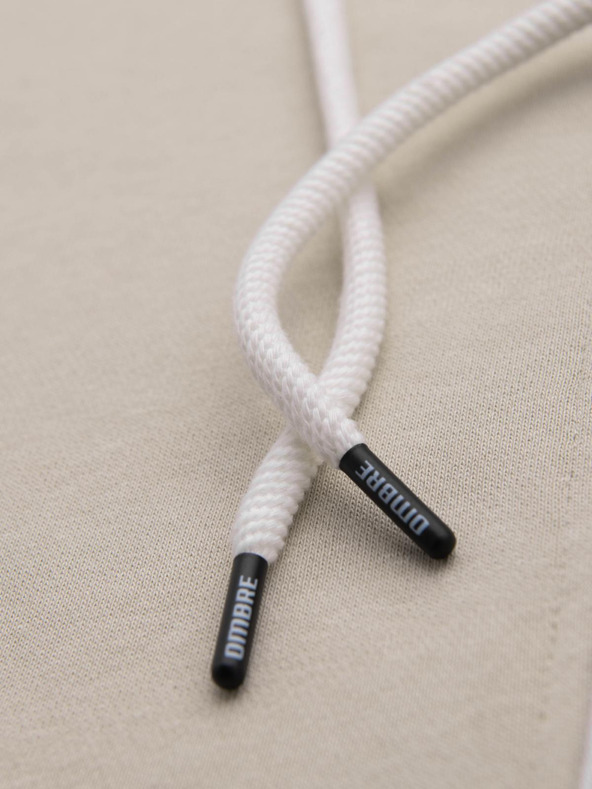 Ombre Clothing Bež Moška osnovna kapuca z zadrgo Ombre oblačila