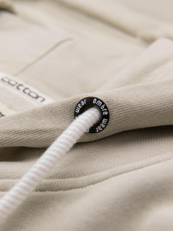 Ombre Clothing Bež Moška osnovna kapuca z zadrgo Ombre oblačila