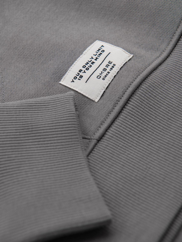 Ombre Clothing Siva moška jopa s kapuco, kenguru in kapuco Ombre Clothing