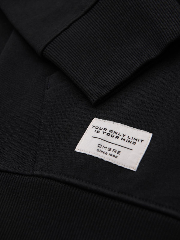 Ombre Clothing Črna moška osnovna kapuca z zadrgo Ombre Clothing