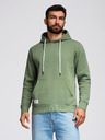 Ombre Clothing Zelena moška jopa s kapuco Ombre Clothing