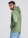 Ombre Clothing Zelena moška jopa s kapuco Ombre Clothing