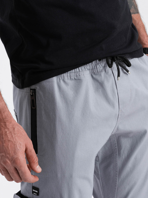 Ombre Clothing Svetlo sive moške tovorne jogger hlače Ombre Clothing