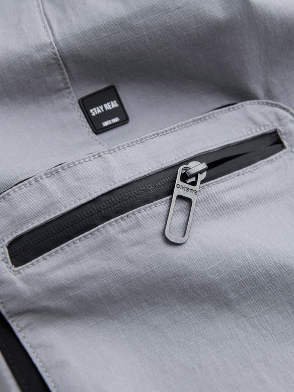 Ombre Clothing Svetlo sive moške tovorne jogger hlače Ombre Clothing