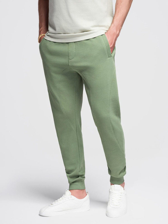 Ombre Clothing Zelene moške trenirke jogger Ombre Clothing