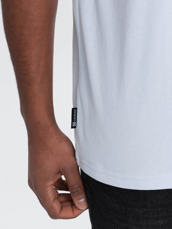 Ombre Clothing Svetlo modra moška majica z žepom Ombre oblačila