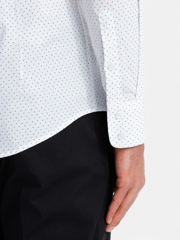 Ombre Clothing Bela moška bombažna srajca Ombre Clothing