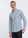 Ombre Clothing Modra moška srajca z vzorcem Ombre Clothing