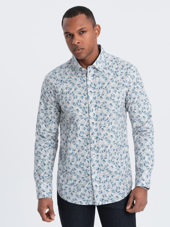 Ombre Clothing Siva moška srajca z vzorcem Ombre Clothing