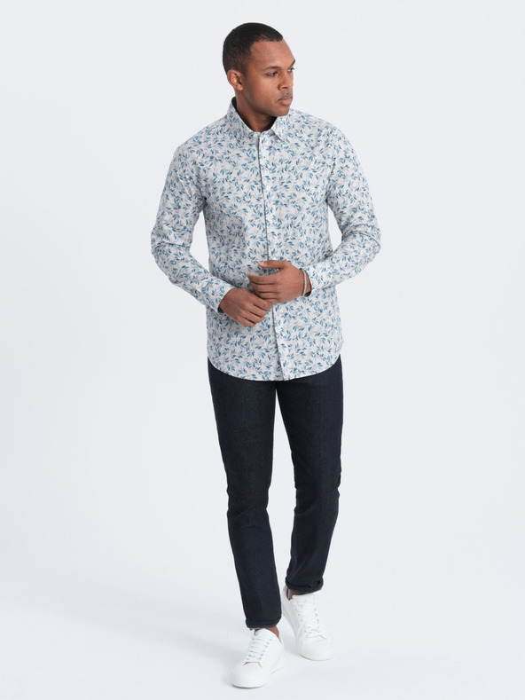Ombre Clothing Siva moška srajca z vzorcem Ombre Clothing