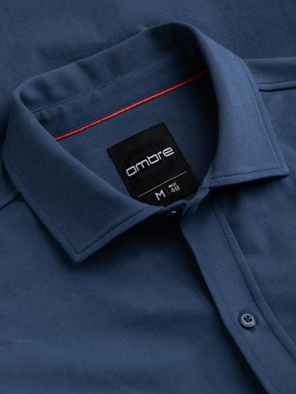 Ombre Clothing Modra moška srajca iz jerseya Ombre Clothing