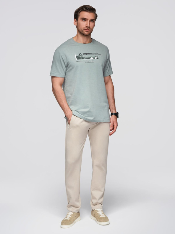 Ombre Clothing Moške bež trenirke Ombre oblačila