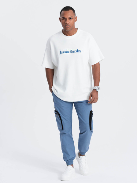 Ombre Clothing Modre moške tovorne jogger hlače Ombre Clothing