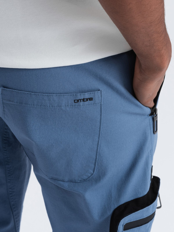 Ombre Clothing Modre moške tovorne jogger hlače Ombre Clothing