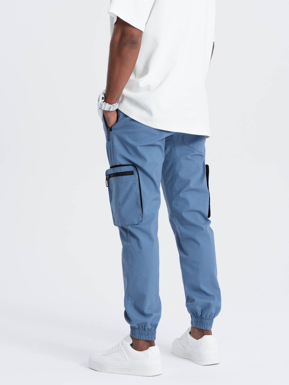 Ombre Clothing Modre moške tovorne jogger hlače Ombre Clothing