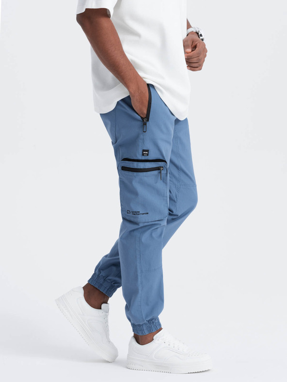 Ombre Clothing Modre moške tovorne jogger hlače Ombre Clothing