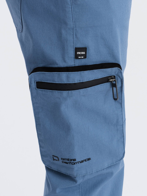 Ombre Clothing Modre moške tovorne jogger hlače Ombre Clothing