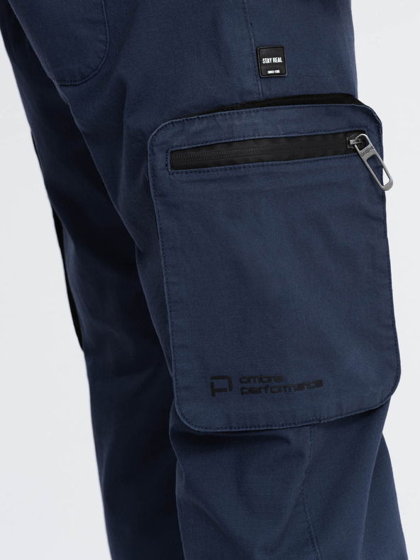 Ombre Clothing Temno modre moške tovorne jogger hlače Ombre Clothing