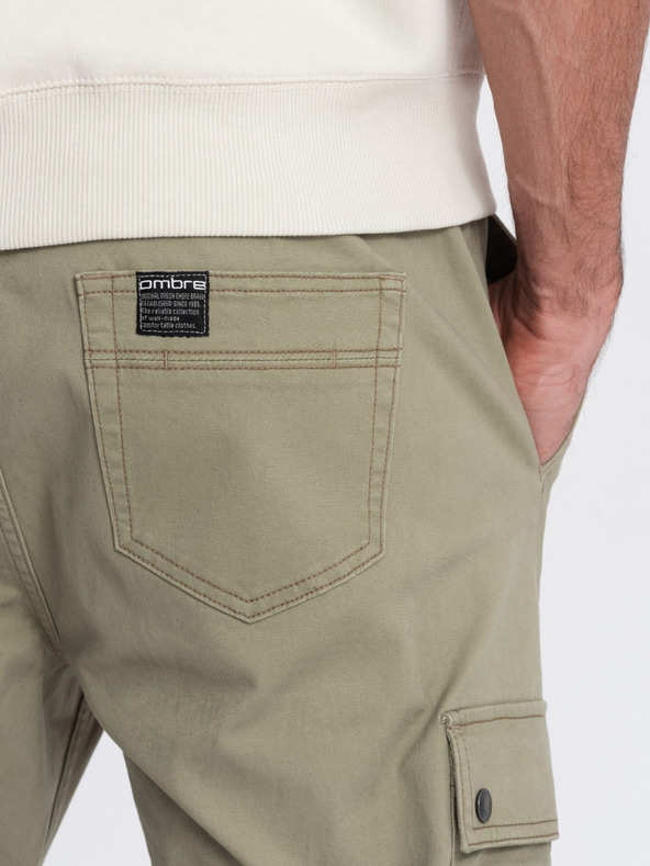 Ombre Clothing Kaki moške tovorne jogger hlače Ombre Clothing