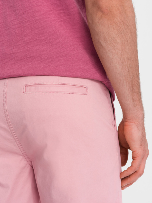 Ombre Clothing Rožnate moške hlače chino z robom iz džinsa Ombre oblačila