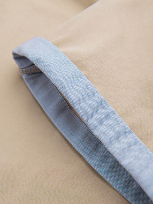 Ombre Clothing Bež moške hlače chino z robom iz džinsa Ombre oblačila