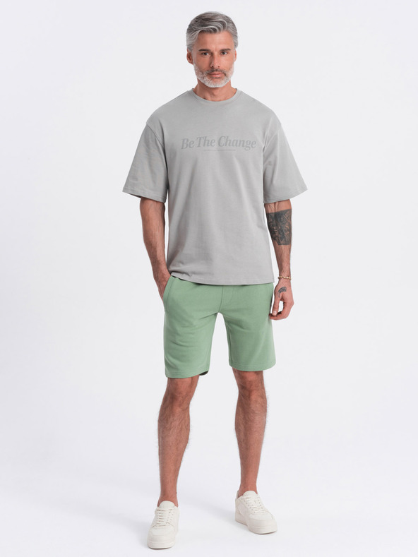 Ombre Clothing Zelene moške trenirke Ombre oblačila