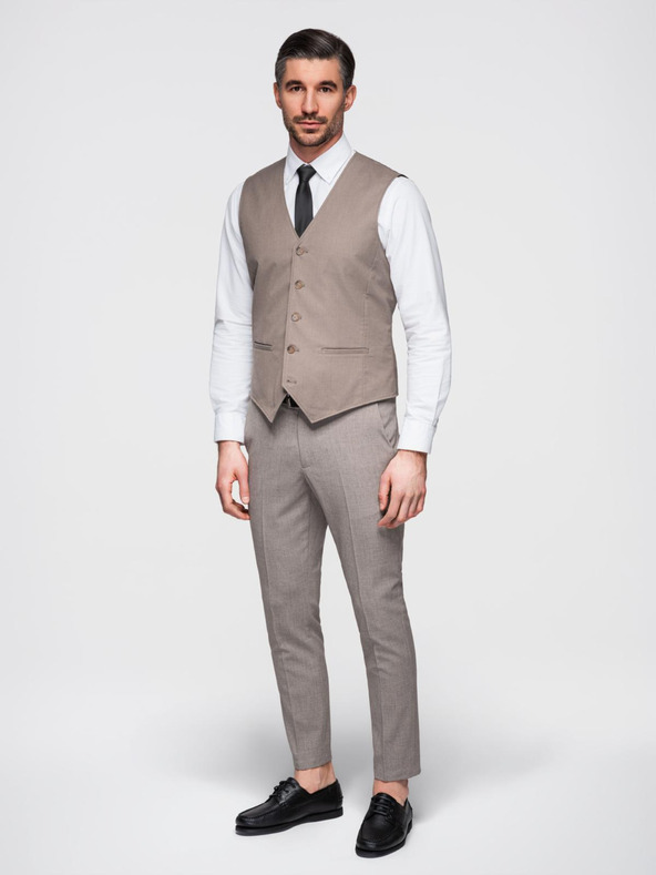 Ombre Clothing Bež moški telovnik Ombre Clothing