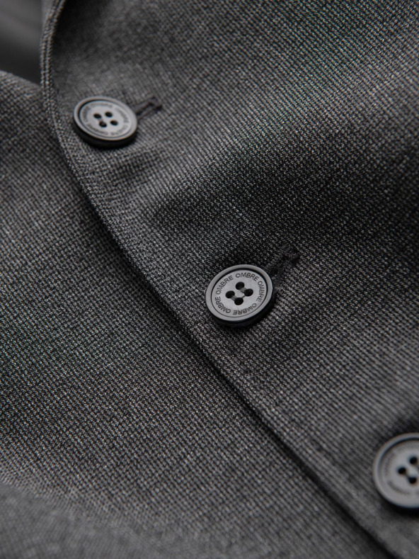 Ombre Clothing Temno siv moški telovnik z ovratnikom Ombre Clothing